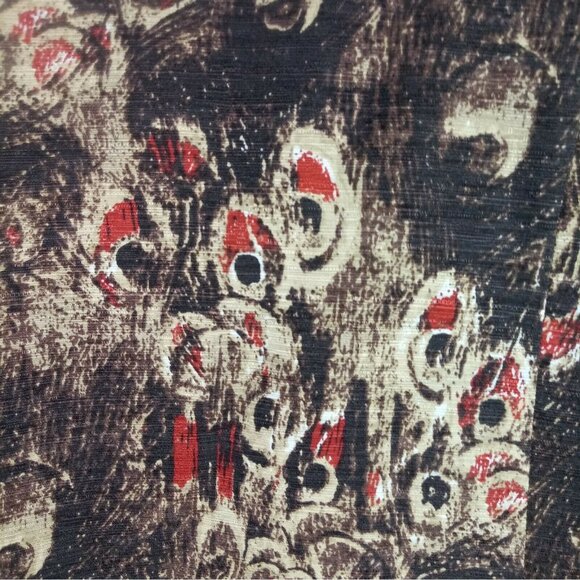 Vintage Art to Wear Silk Blazer Womens M Brown Abstract Metallic Trim Boho 90s - Picture 7 of 8